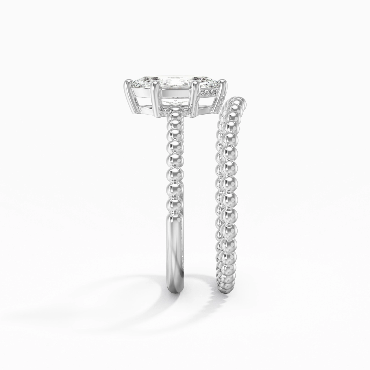 0.80ct Moissanite Wedding Ring Set 14K White Gold