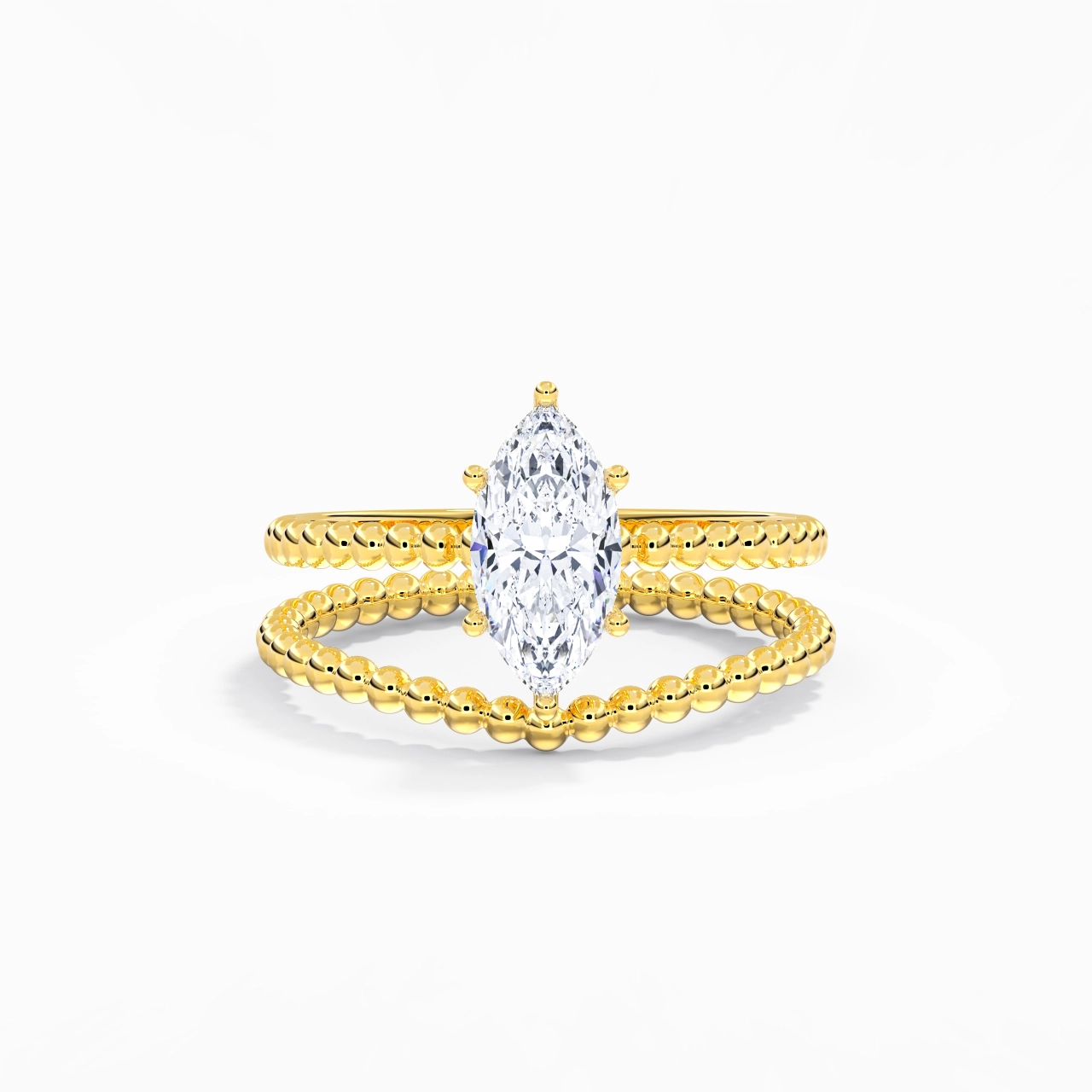 1.00ct Moissanite Wedding Ring Set 14K Gold