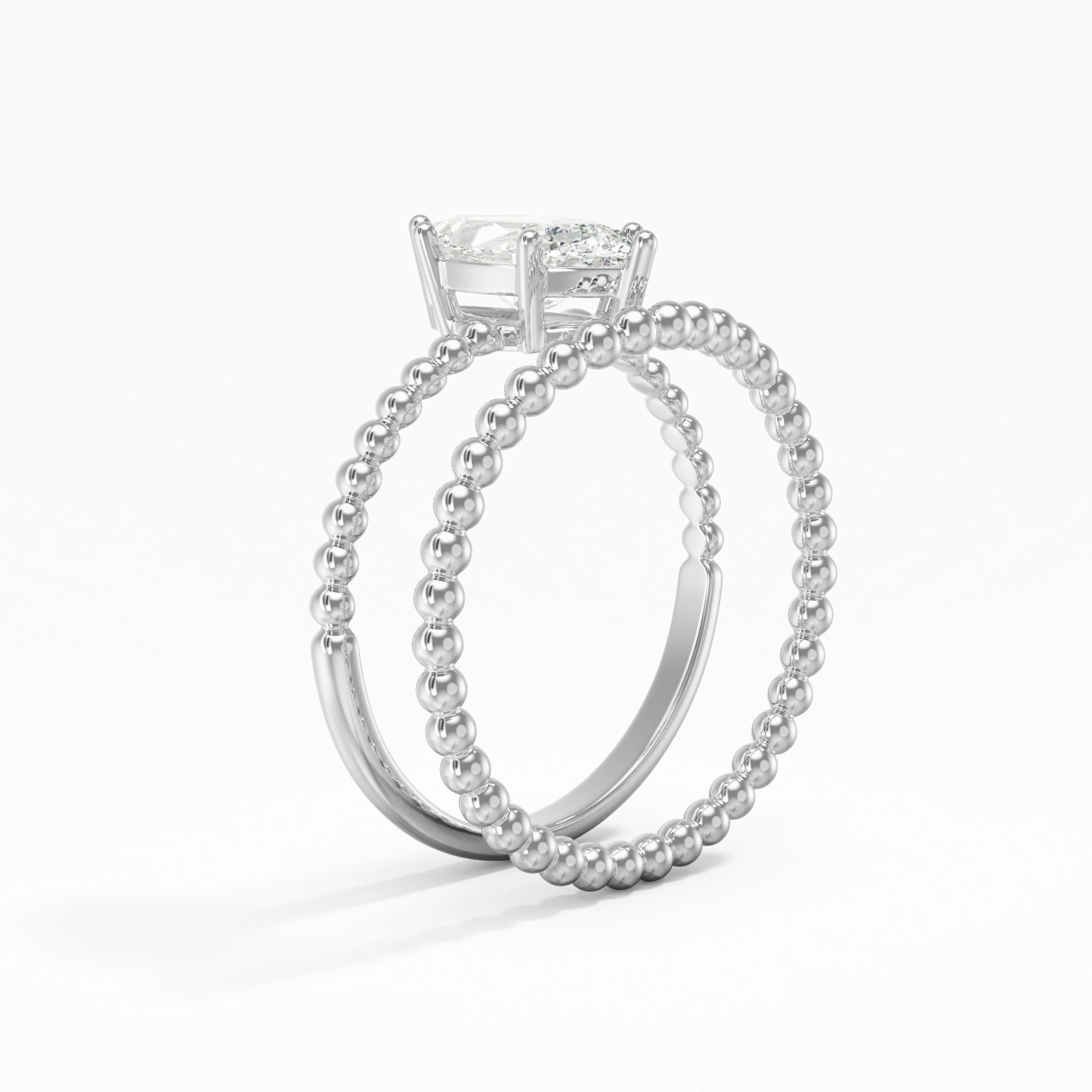 1.00ct Moissanite Wedding Ring Set 14K White Gold