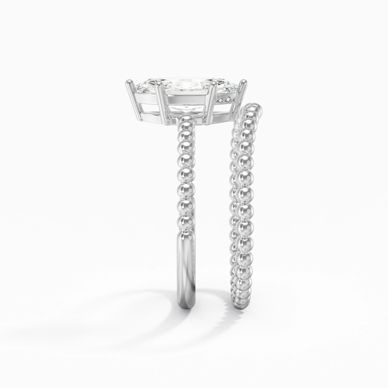 1.00ct Moissanite Wedding Ring Set 14K White Gold