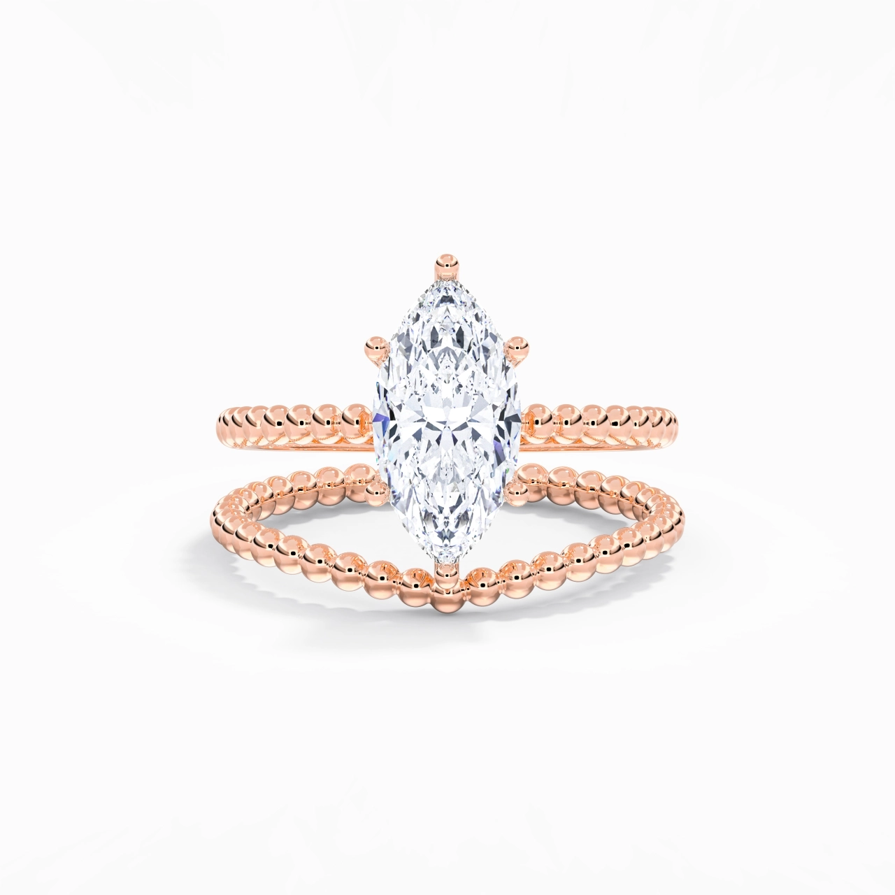 2.00ct Moissanite Wedding Ring Set 18K Rose Gold