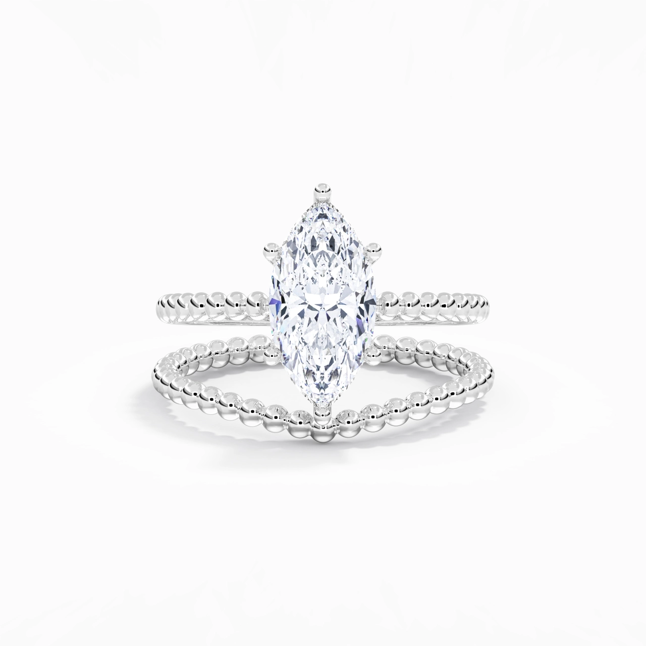 2.00ct Moissanite Wedding Ring Set 14K White Gold
