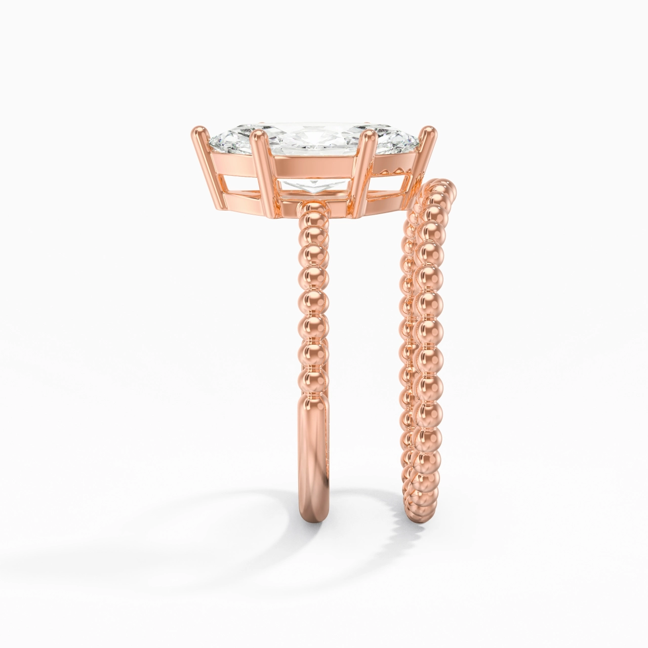 2.00ct Moissanite Wedding Ring Set 18K Rose Gold