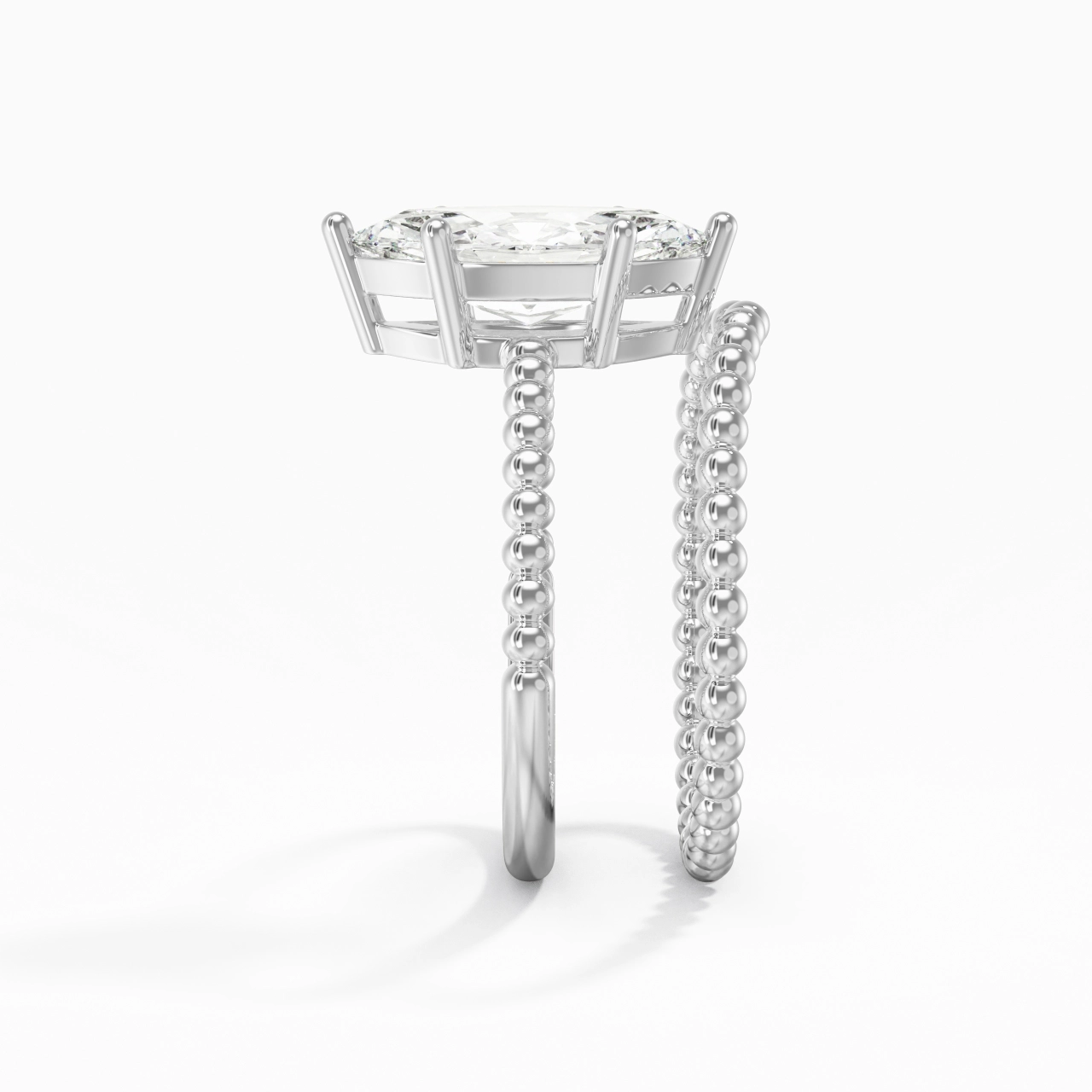2.00ct Moissanite Wedding Ring Set 14K White Gold