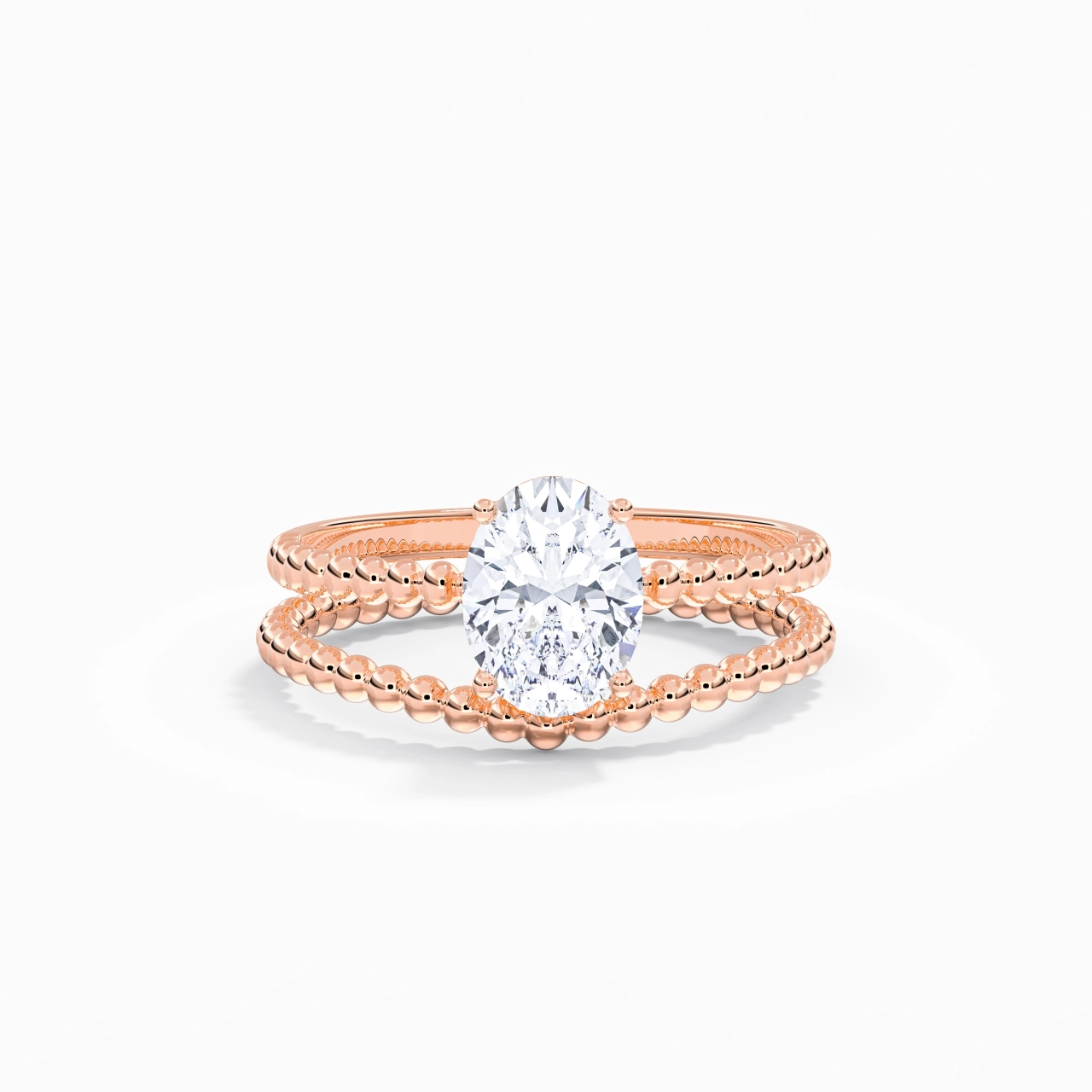1.50ct Moissanite Wedding Ring Set 18K Rose Gold