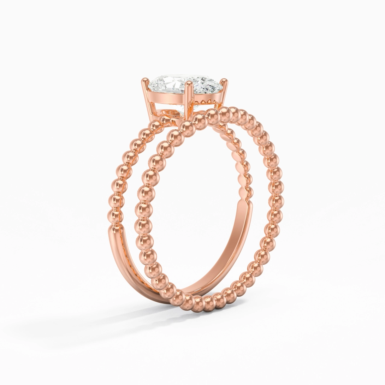 1.50ct Moissanite Wedding Ring Set 18K Rose Gold