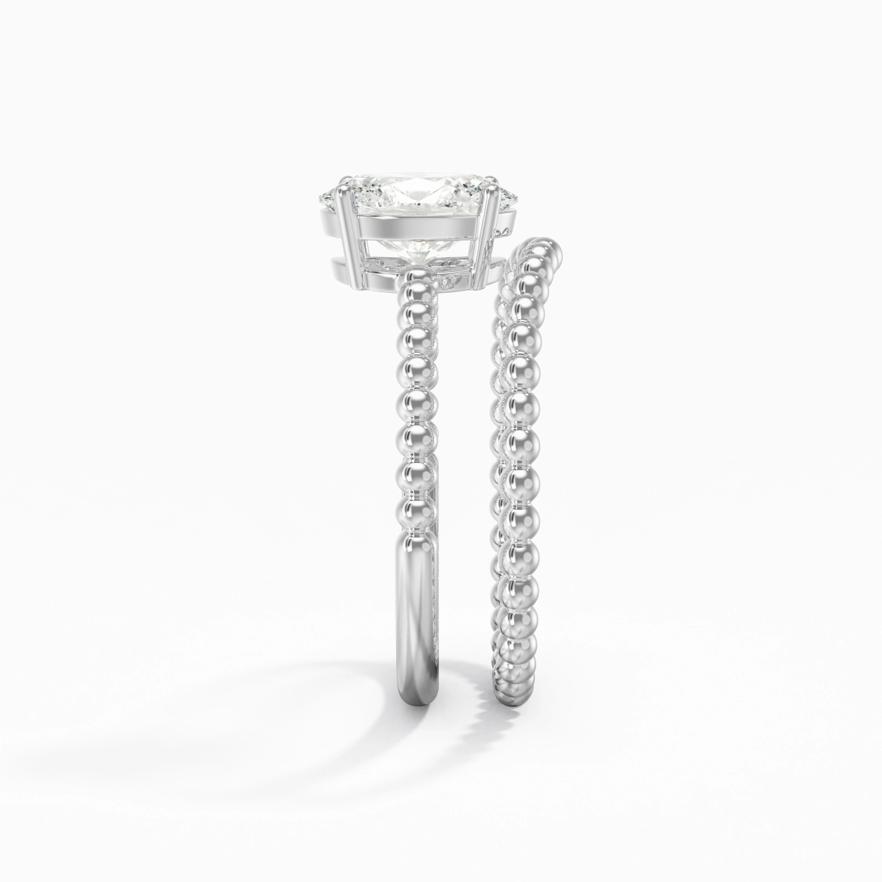 1.50ct Moissanite Wedding Ring Set 14K White Gold