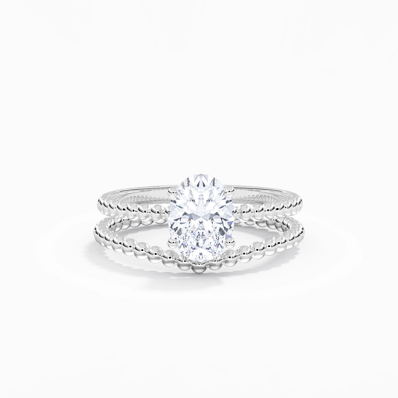 1.00ct Moissanite Wedding Ring Set 14K White Gold