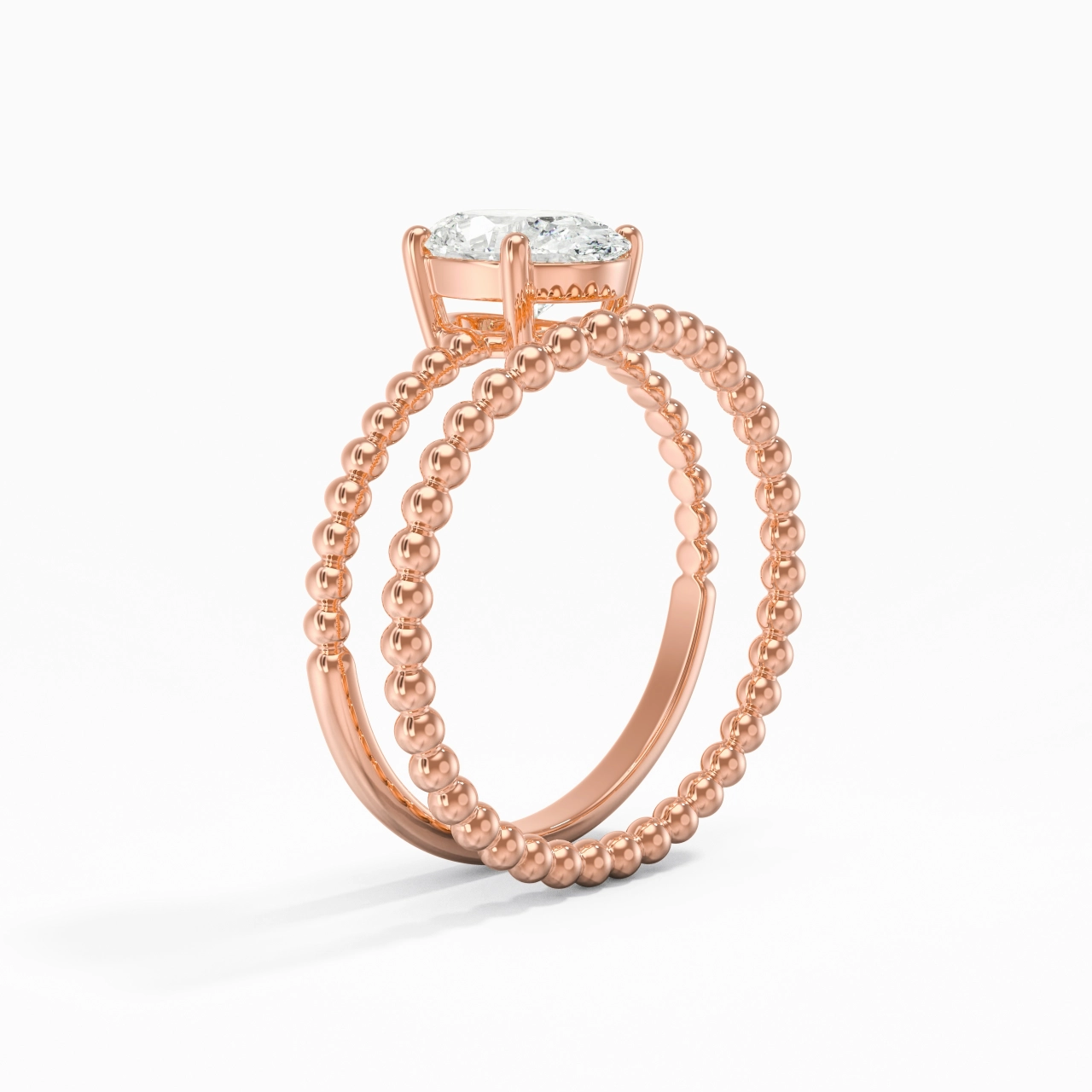 1.00ct Moissanite Wedding Ring Set 18K Rose Gold