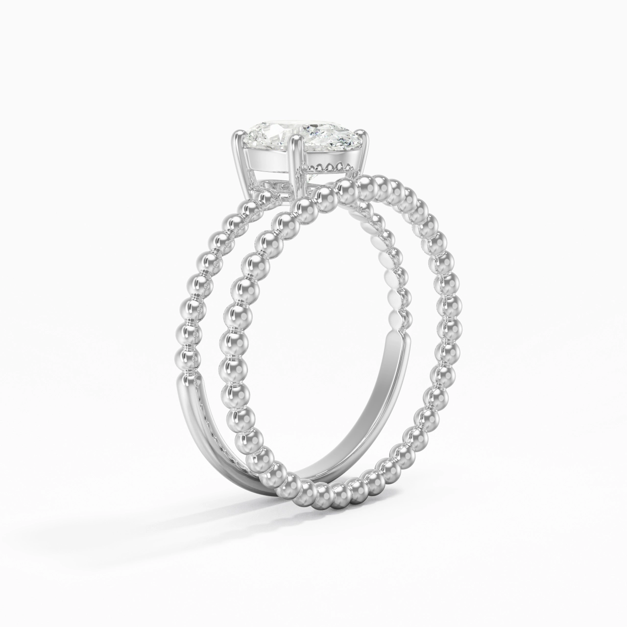 1.00ct Moissanite Wedding Ring Set 14K White Gold
