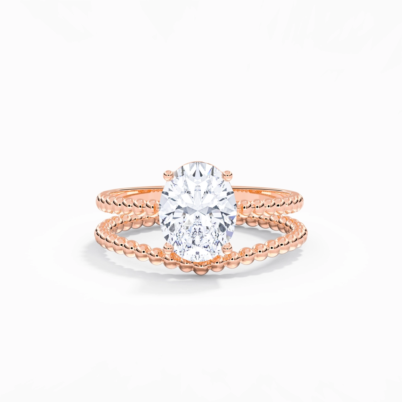 2.00ct Moissanite Wedding Ring Set 18K Rose Gold