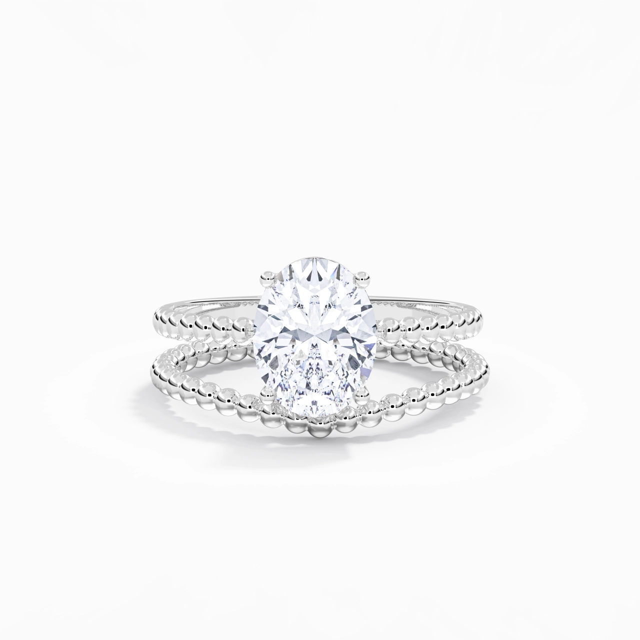 2.00ct Moissanite Wedding Ring Set 14K White Gold