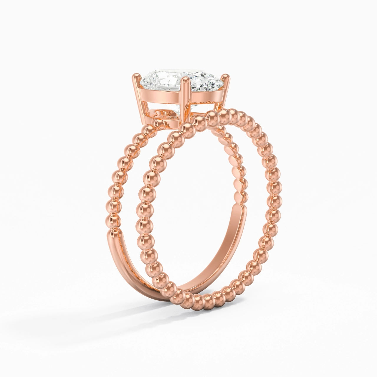 2.00ct Moissanite Wedding Ring Set 18K Rose Gold