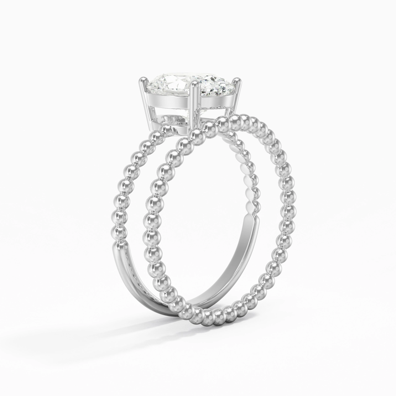 2.00ct Moissanite Wedding Ring Set 14K White Gold