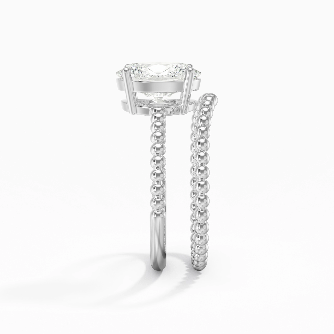 2.00ct Moissanite Wedding Ring Set 14K White Gold