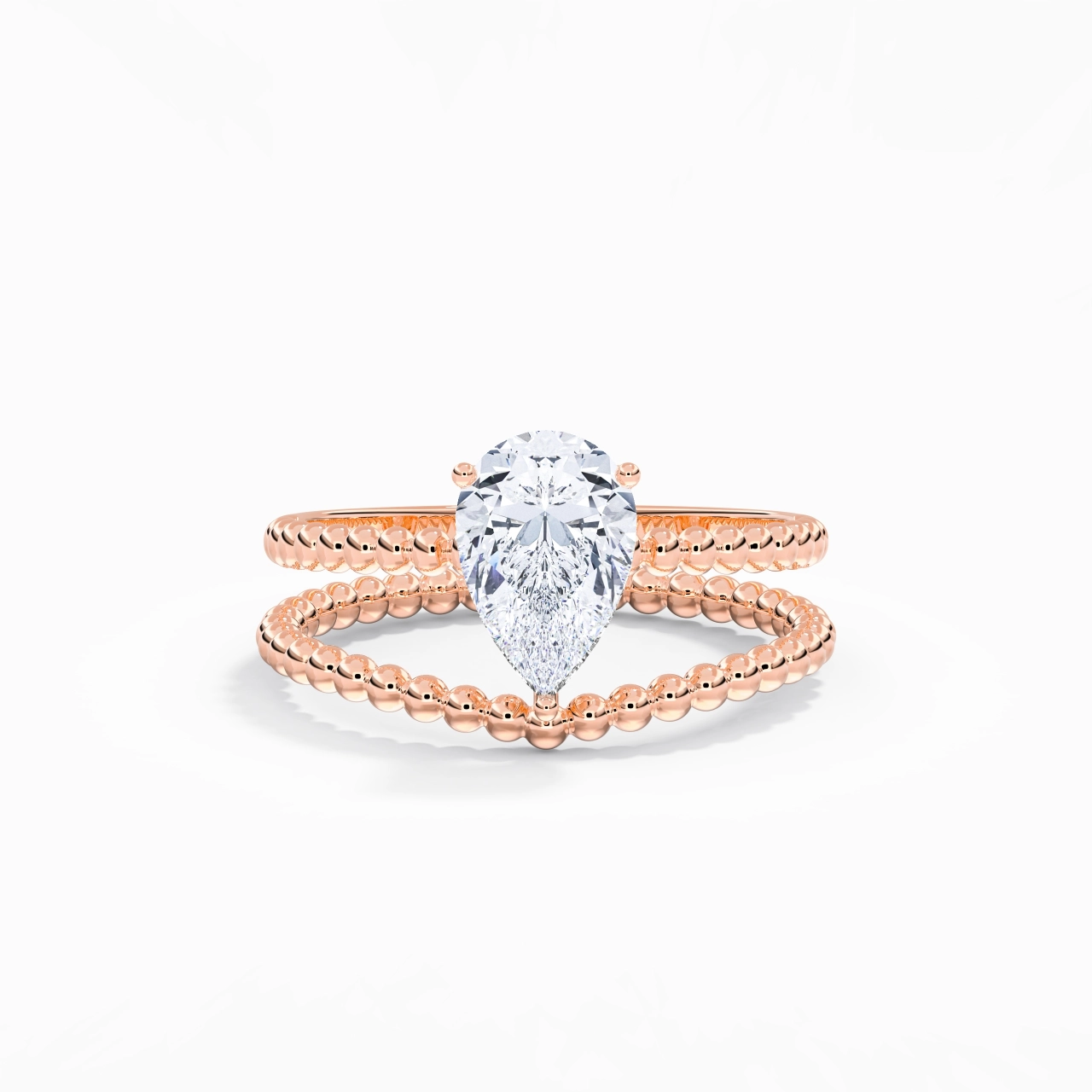 1.50ct Moissanite Wedding Ring Set 14K Rose Gold