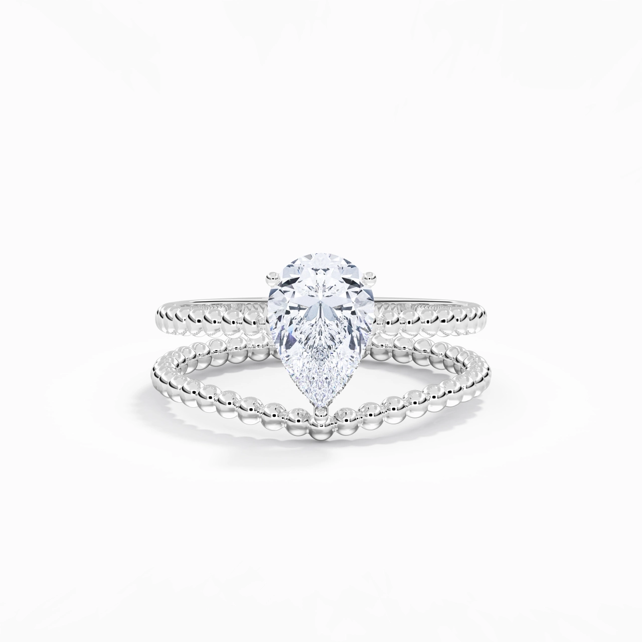 1.50ct Moissanite Wedding Ring Set 14K White Gold