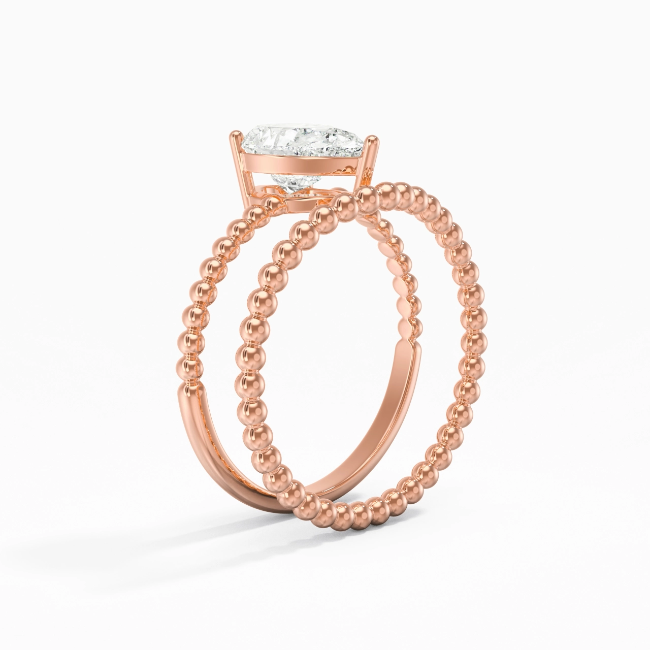 1.50ct Moissanite Wedding Ring Set 14K Rose Gold