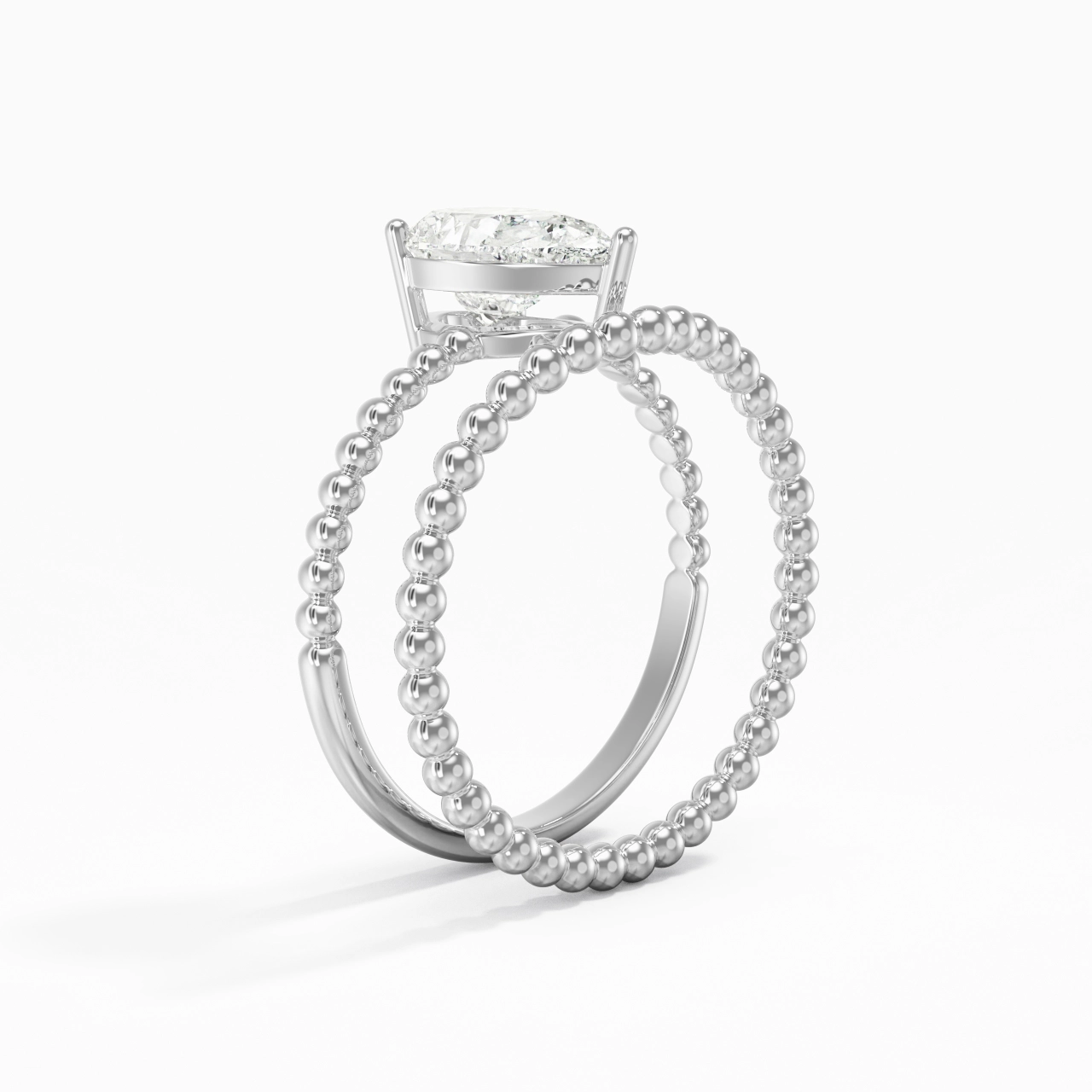 1.50ct Moissanite Wedding Ring Set 14K White Gold