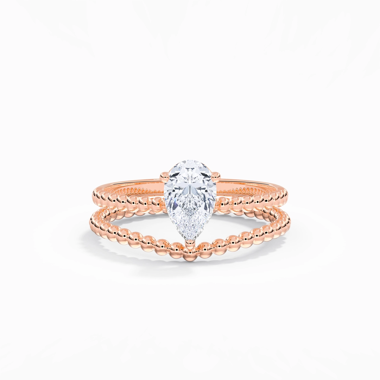 1.00ct Moissanite Wedding Ring Set 18K Rose Gold