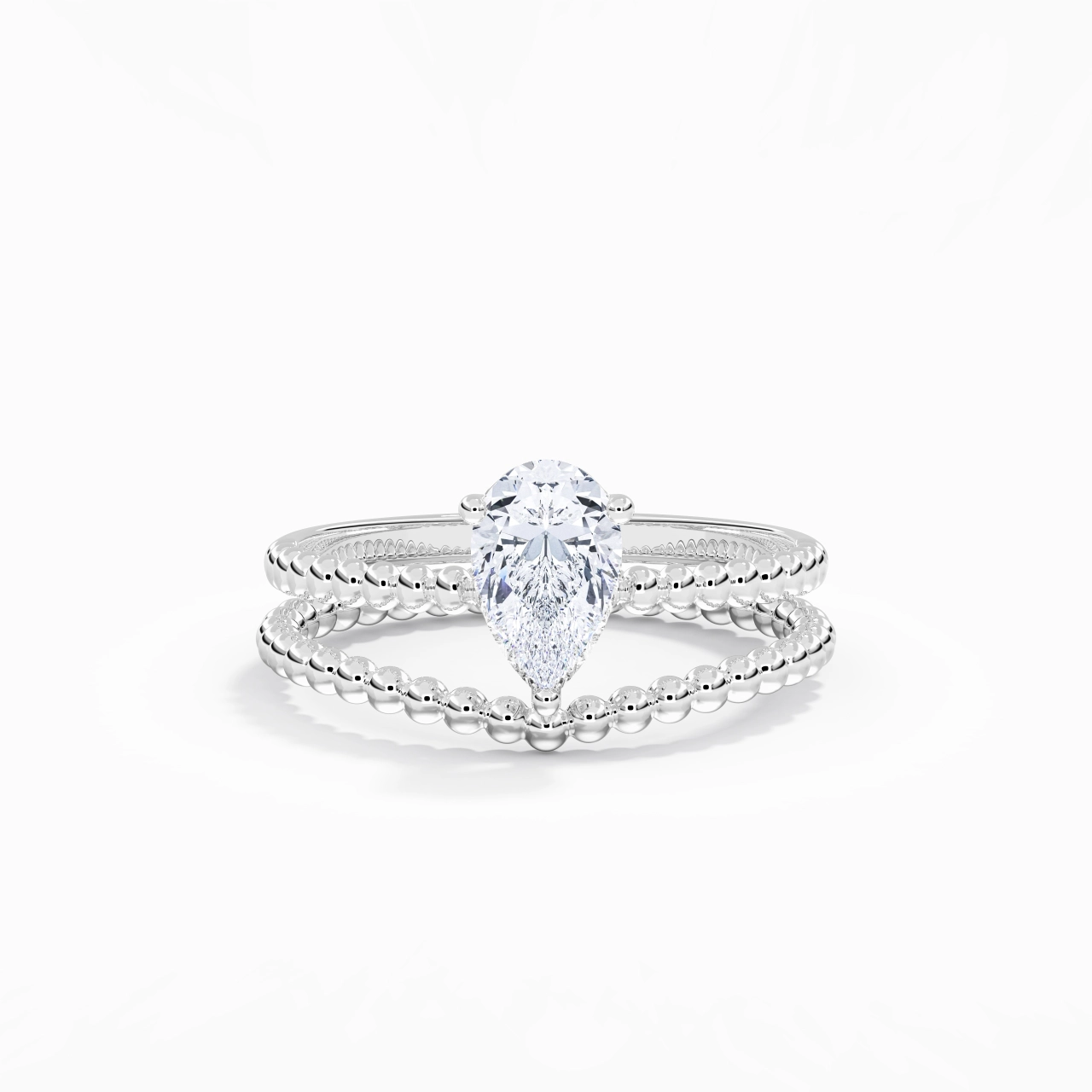 1.00ct Moissanite Wedding Ring Set 14K White Gold