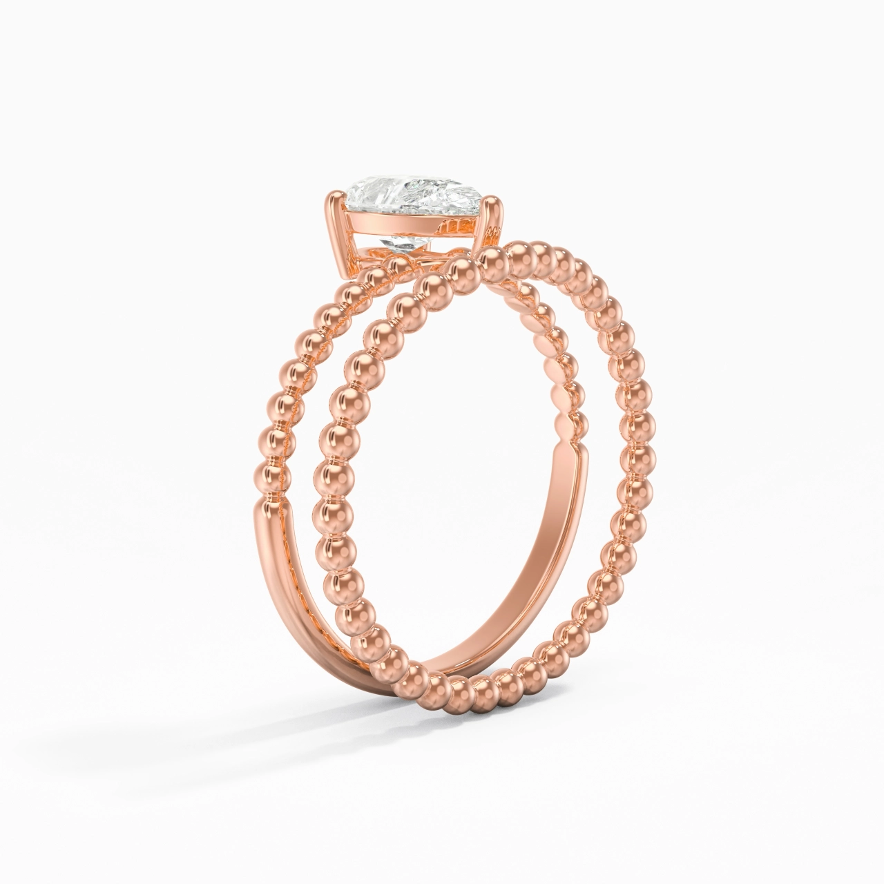 1.00ct Moissanite Wedding Ring Set 18K Rose Gold