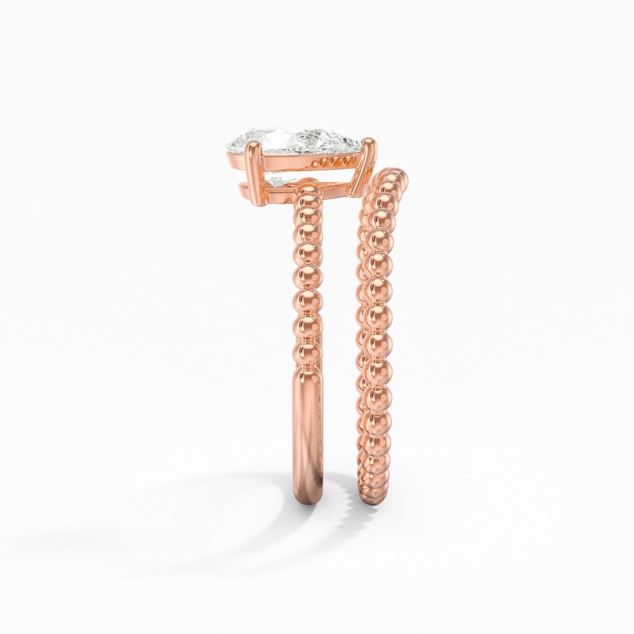 1.00ct Moissanite Wedding Ring Set 18K Rose Gold