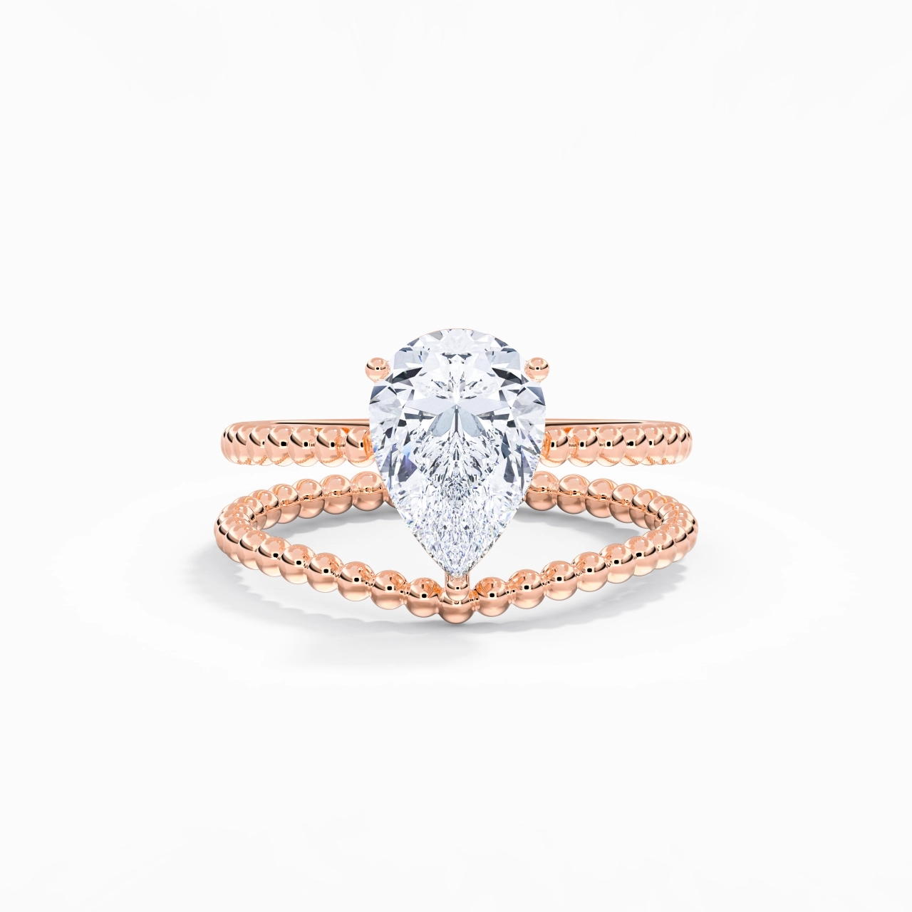2.00ct Moissanite Wedding Ring Set 14K Rose Gold