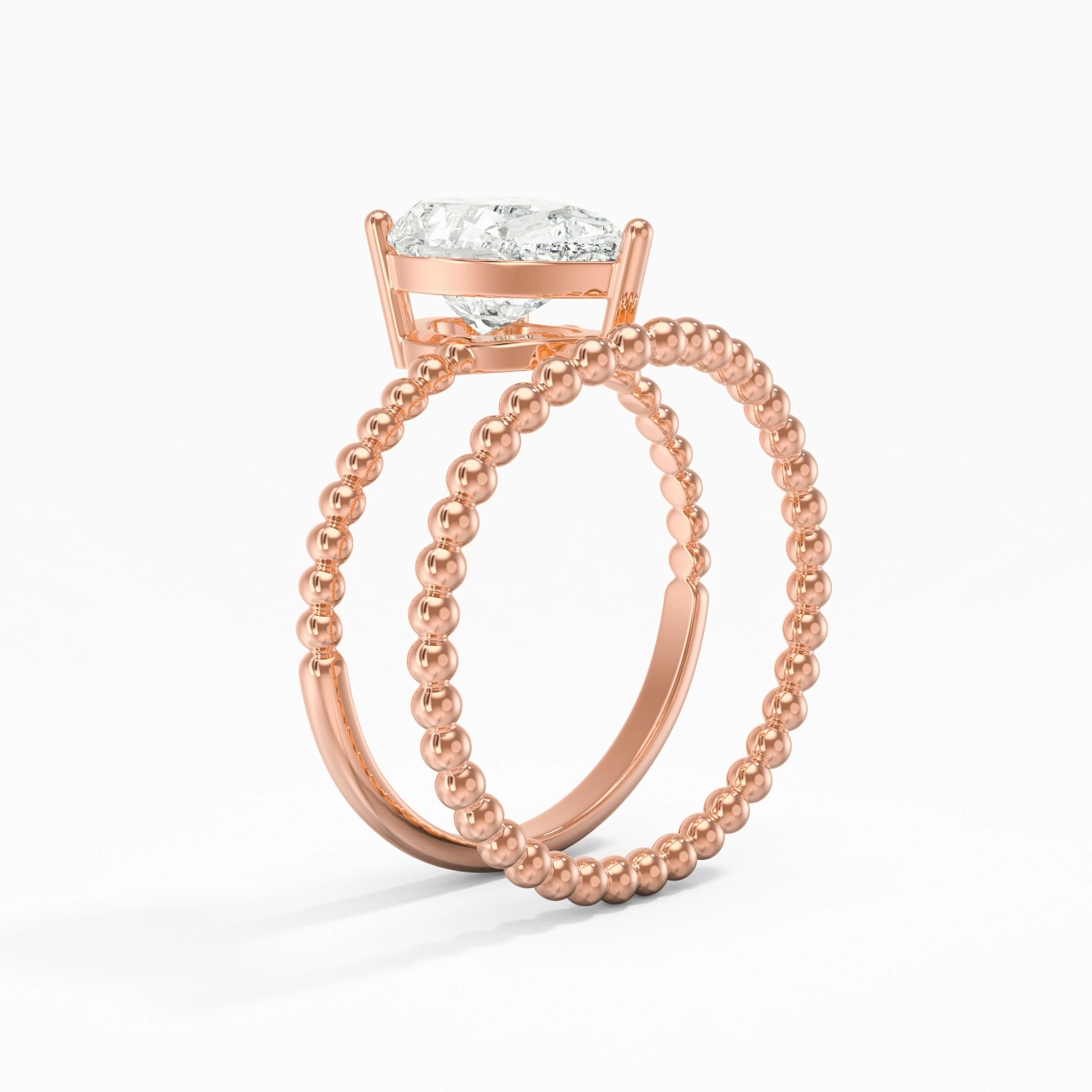 2.00ct Moissanite Wedding Ring Set 14K Rose Gold