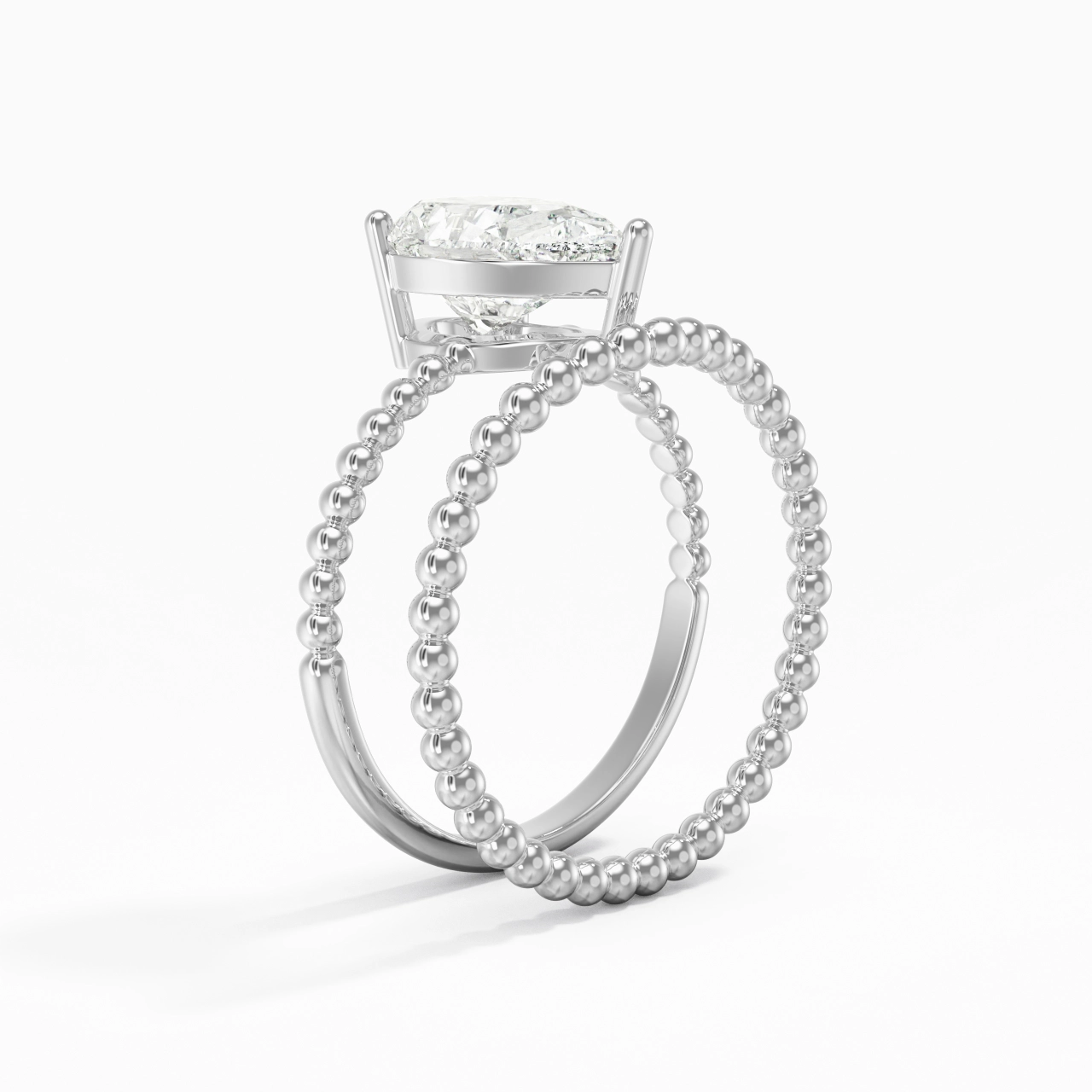 2.00ct Moissanite Wedding Ring Set 14K White Gold