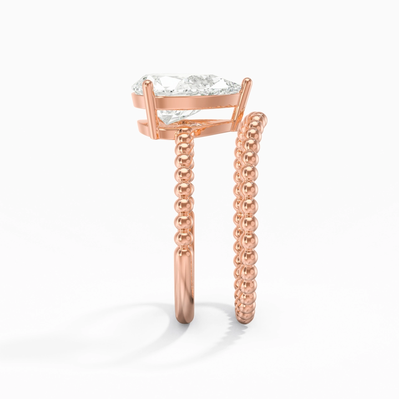 2.00ct Moissanite Wedding Ring Set 14K Rose Gold