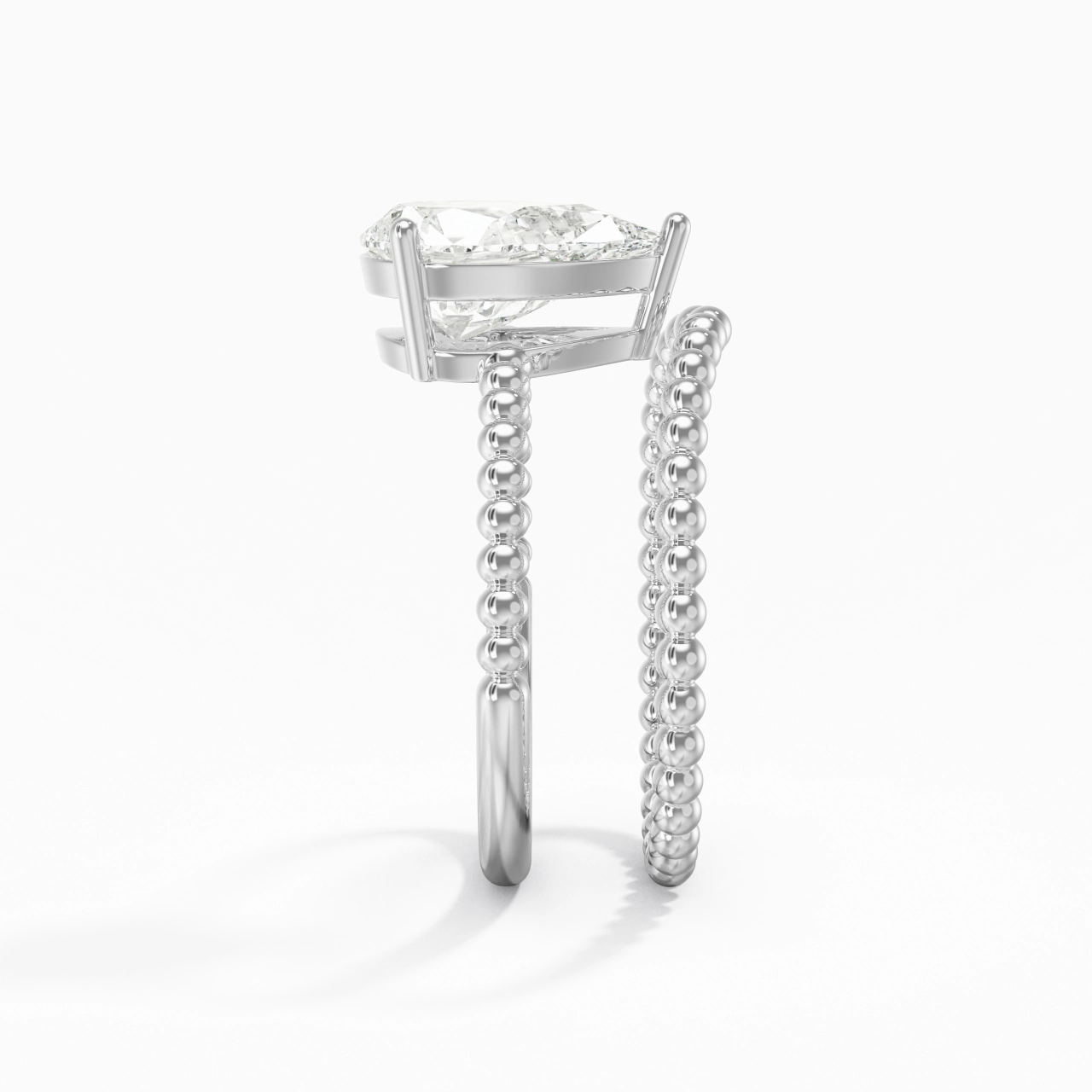 2.00ct Moissanite Wedding Ring Set 14K White Gold