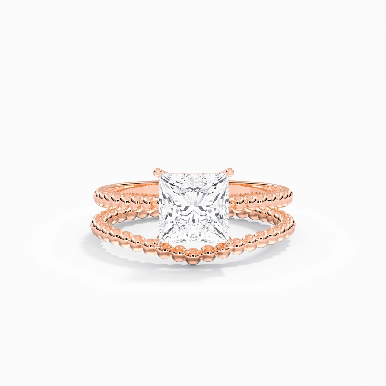 1.50ct Moissanite Wedding Ring Set 14K Rose Gold