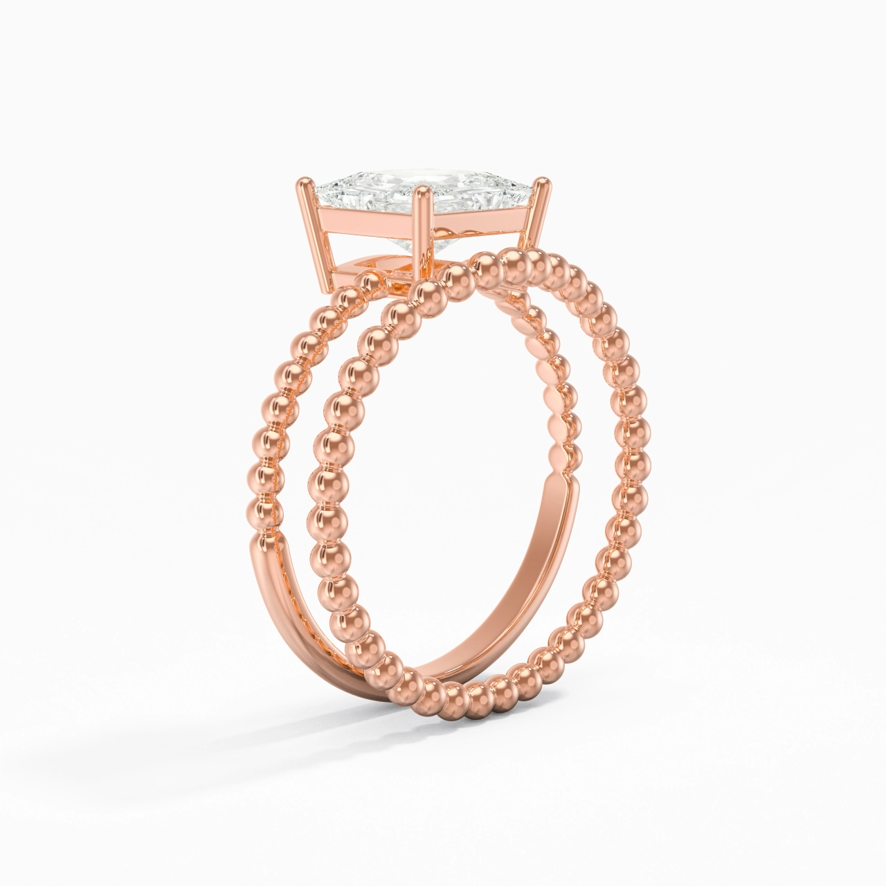 1.50ct Moissanite Wedding Ring Set 14K Rose Gold