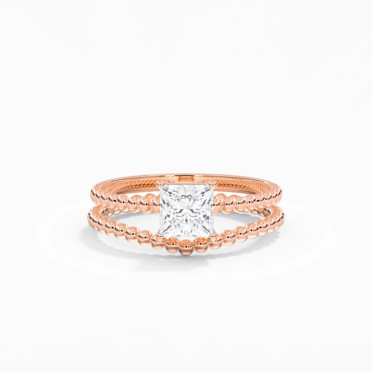 1.00ct Moissanite Wedding Ring Set 14K Rose Gold