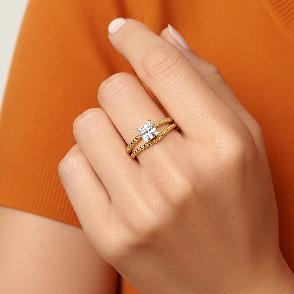 1.00ct Moissanite Ensemble d'alliances Or 14 carats