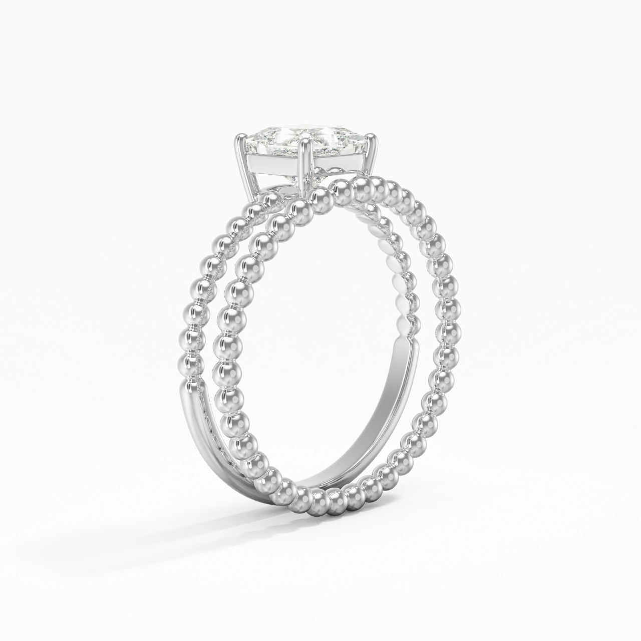 1.00ct Moissanite Wedding Ring Set 14K White Gold