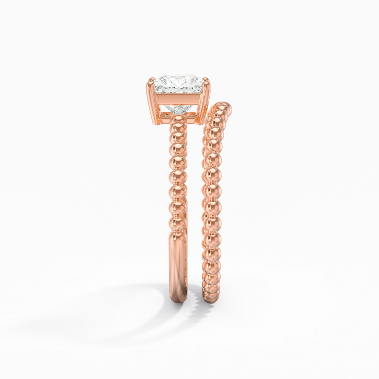 1.00ct Moissanite Wedding Ring Set 14K Rose Gold