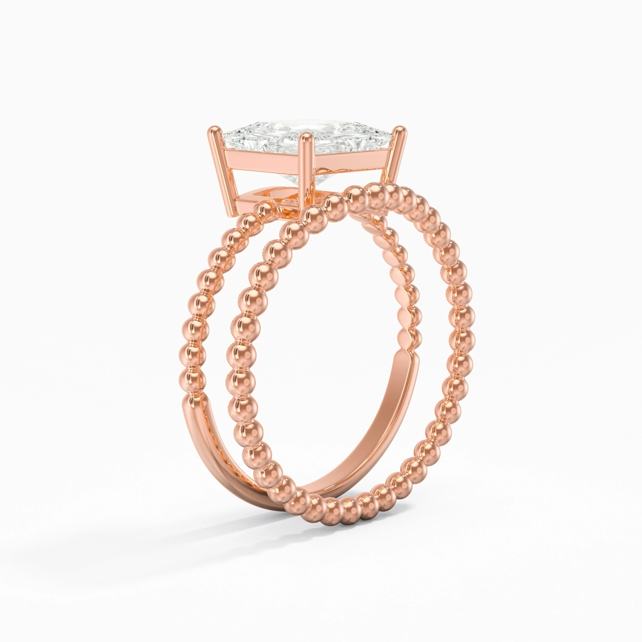 2.00ct Moissanite Wedding Ring Set 14K Rose Gold