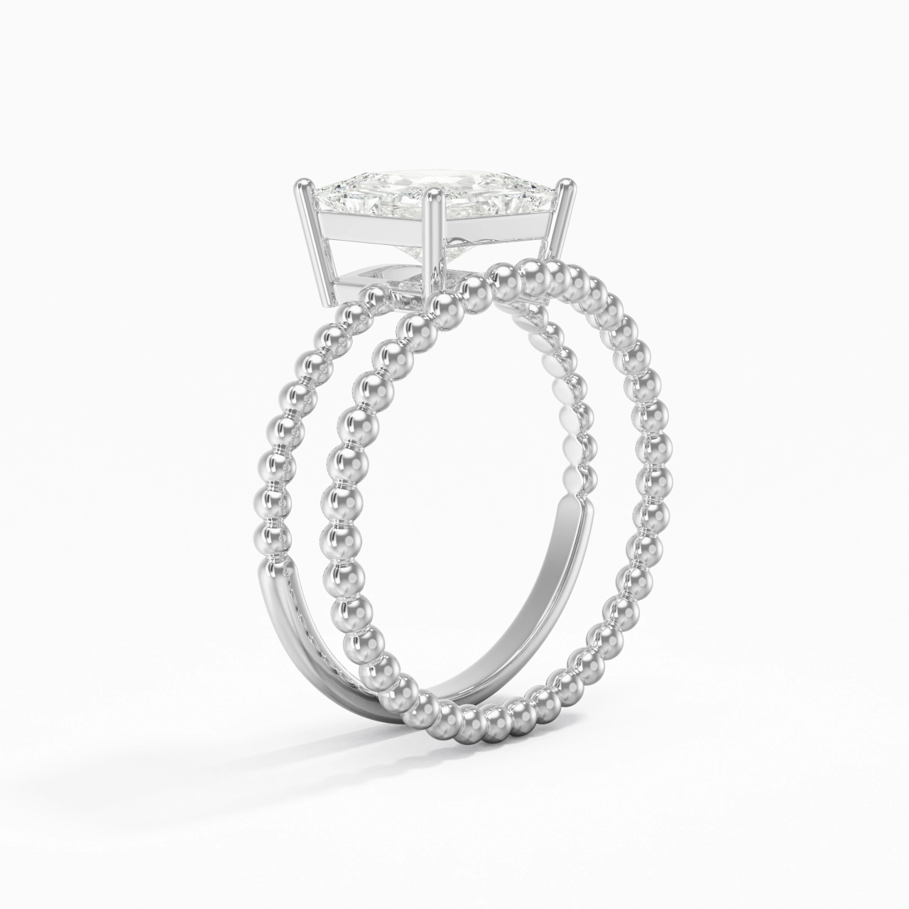 2.00ct Moissanite Wedding Ring Set 14K White Gold