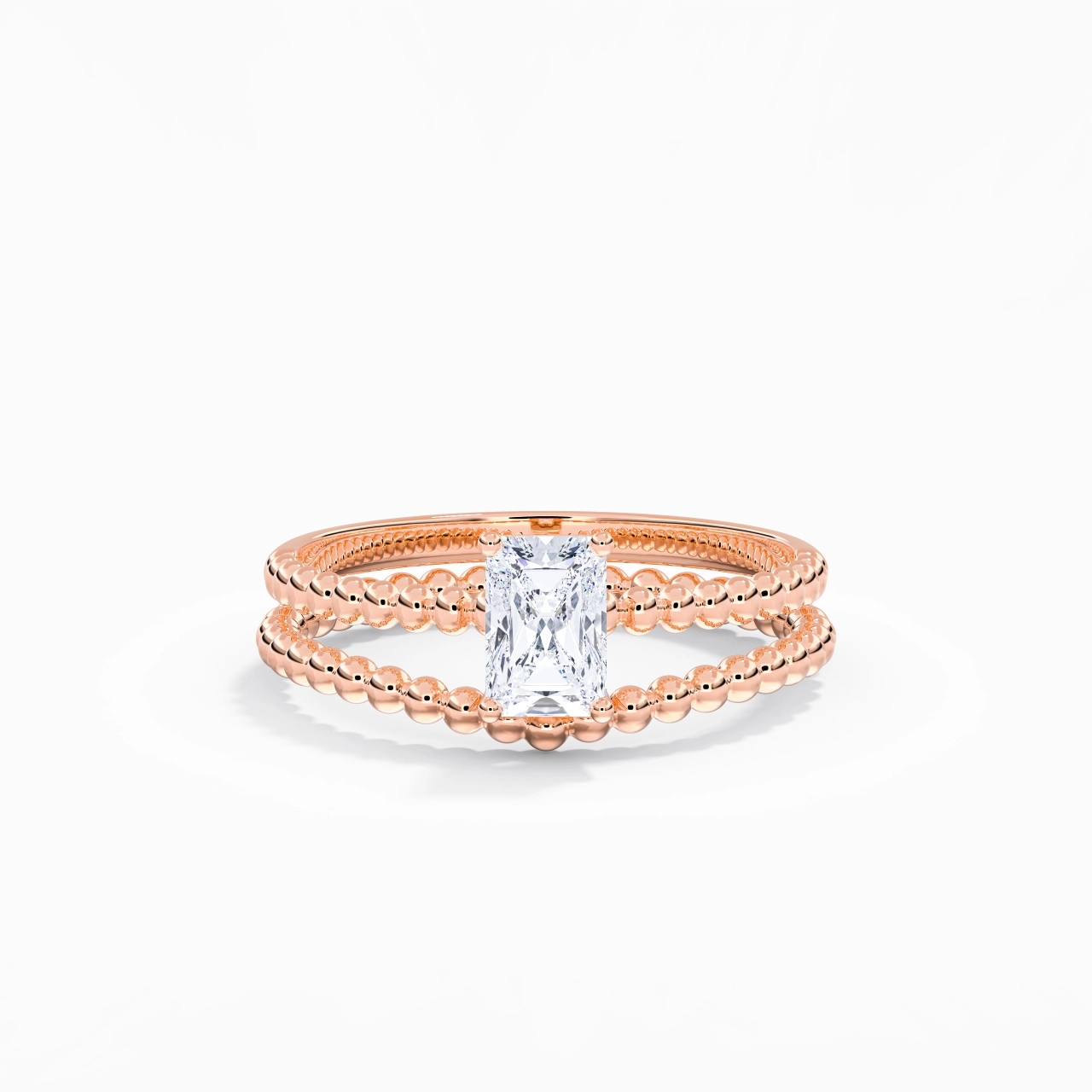 0.80ct Moissanite Wedding Ring Set 18K Rose Gold