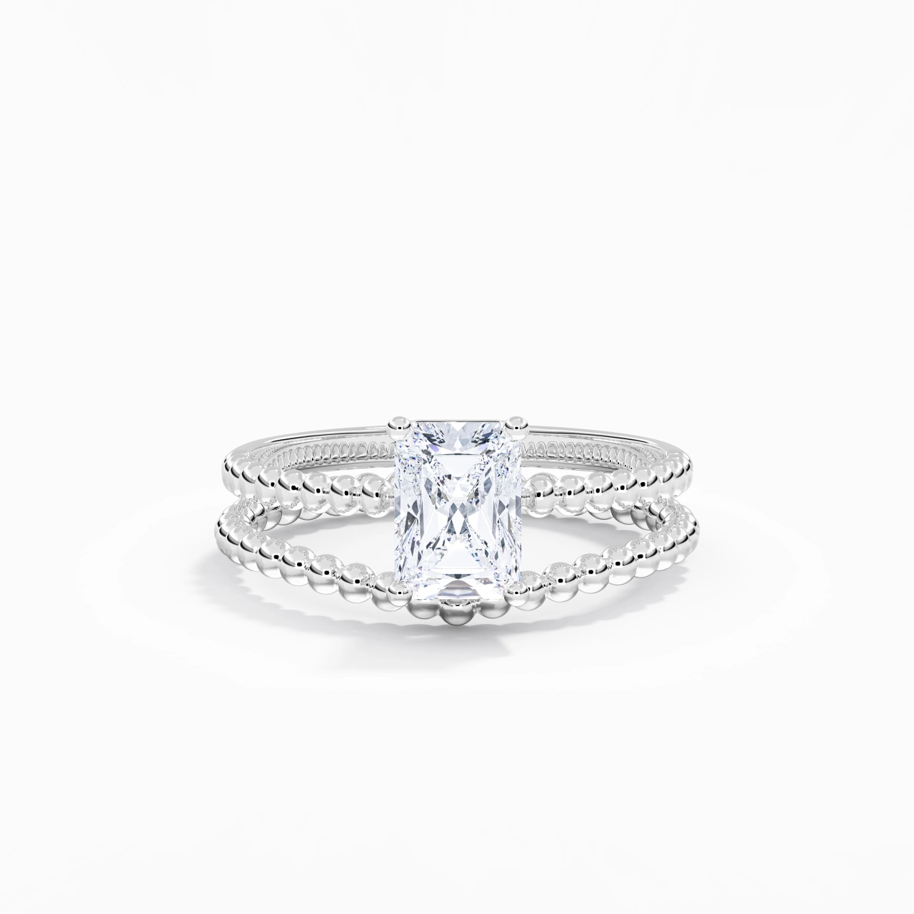 1.00ct Moissanite Wedding Ring Set 14K White Gold