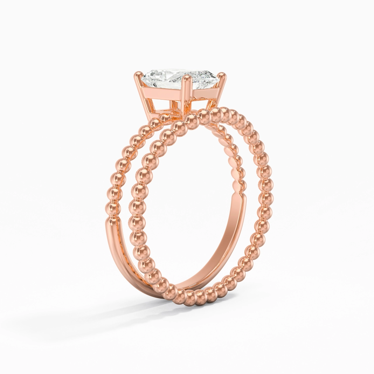 1.00ct Moissanite Wedding Ring Set 14K Rose Gold