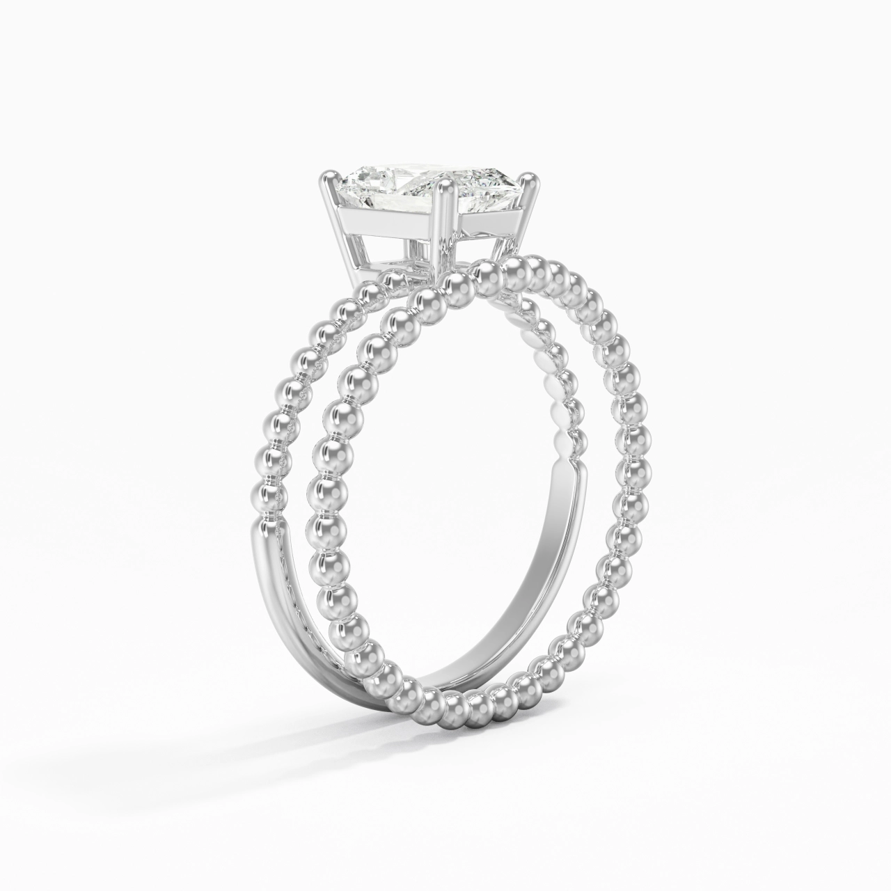 1.00ct Moissanite Wedding Ring Set 14K White Gold