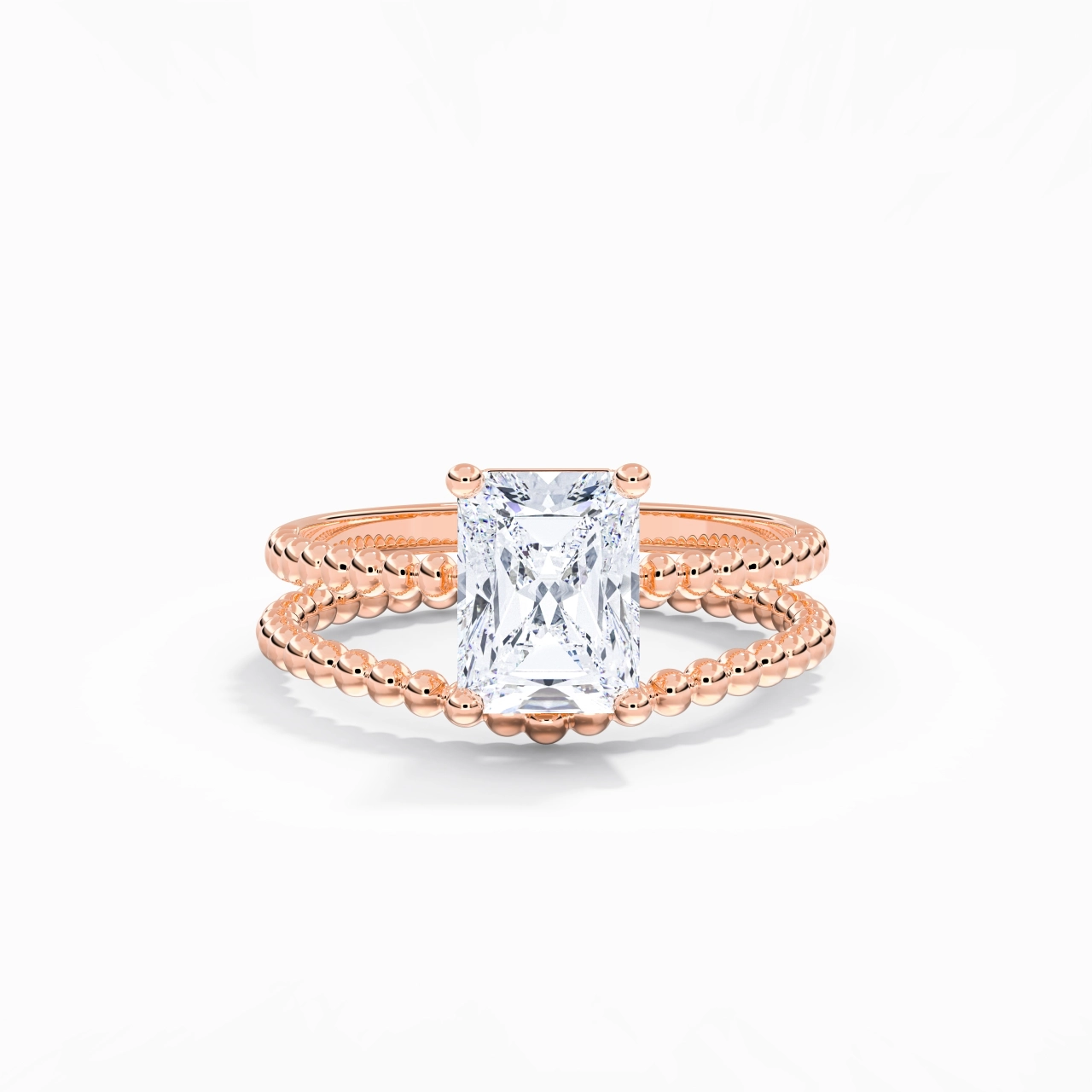 2.00ct Moissanite Wedding Ring Set 18K Rose Gold