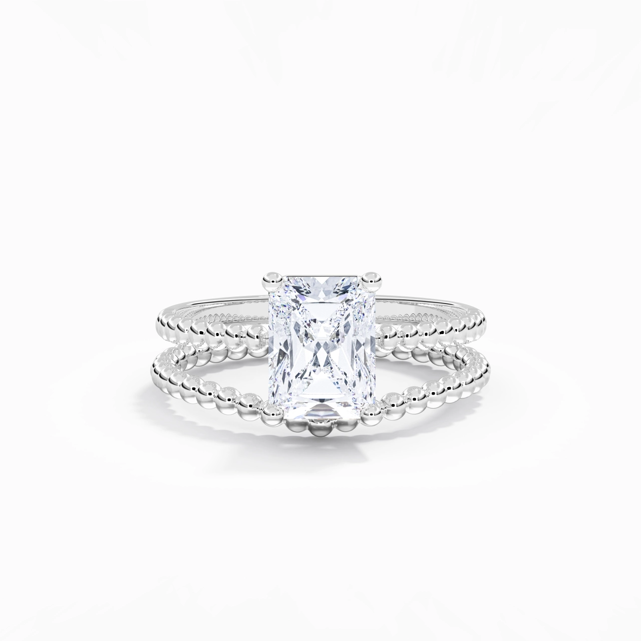 2.00ct Moissanite Wedding Ring Set 14K White Gold