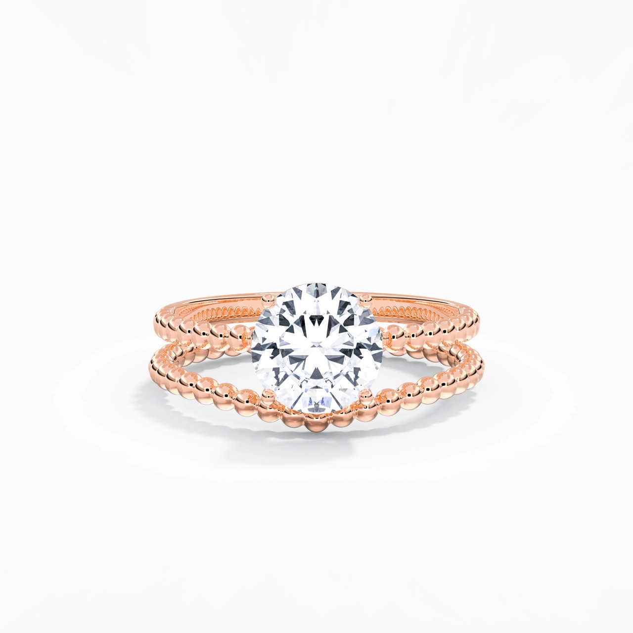 1.50ct Moissanite Wedding Ring Set 14K Rose Gold