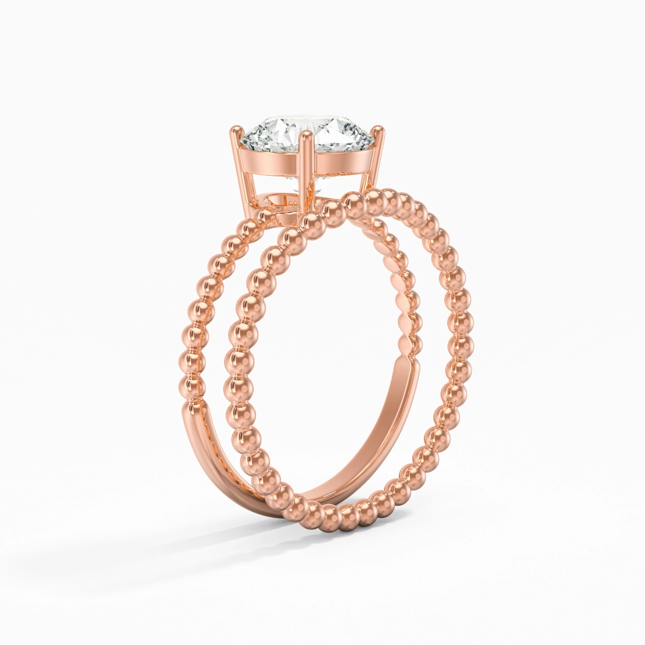 1.50ct Moissanite Wedding Ring Set 14K Rose Gold