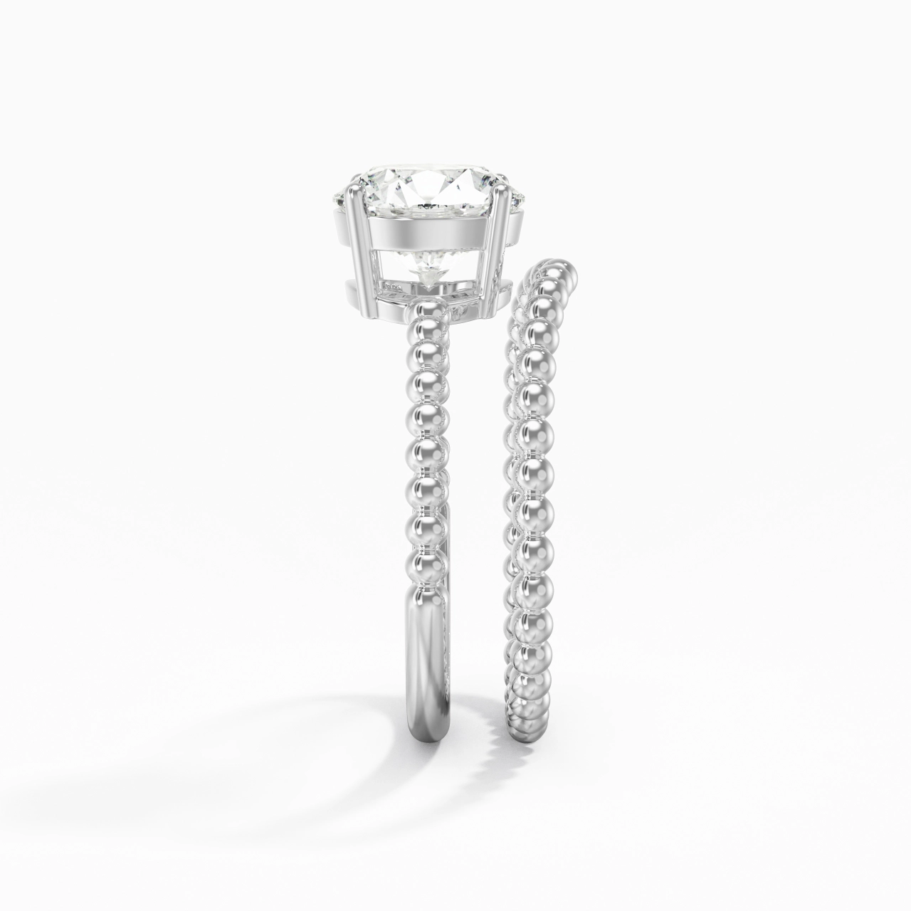 1.50ct Moissanite Wedding Ring Set 14K White Gold