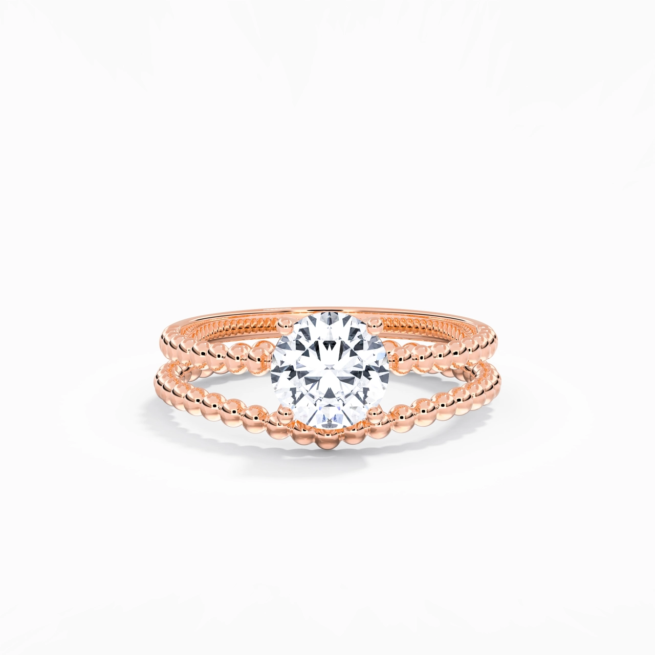 1.00ct Moissanite Wedding Ring Set 18K Rose Gold